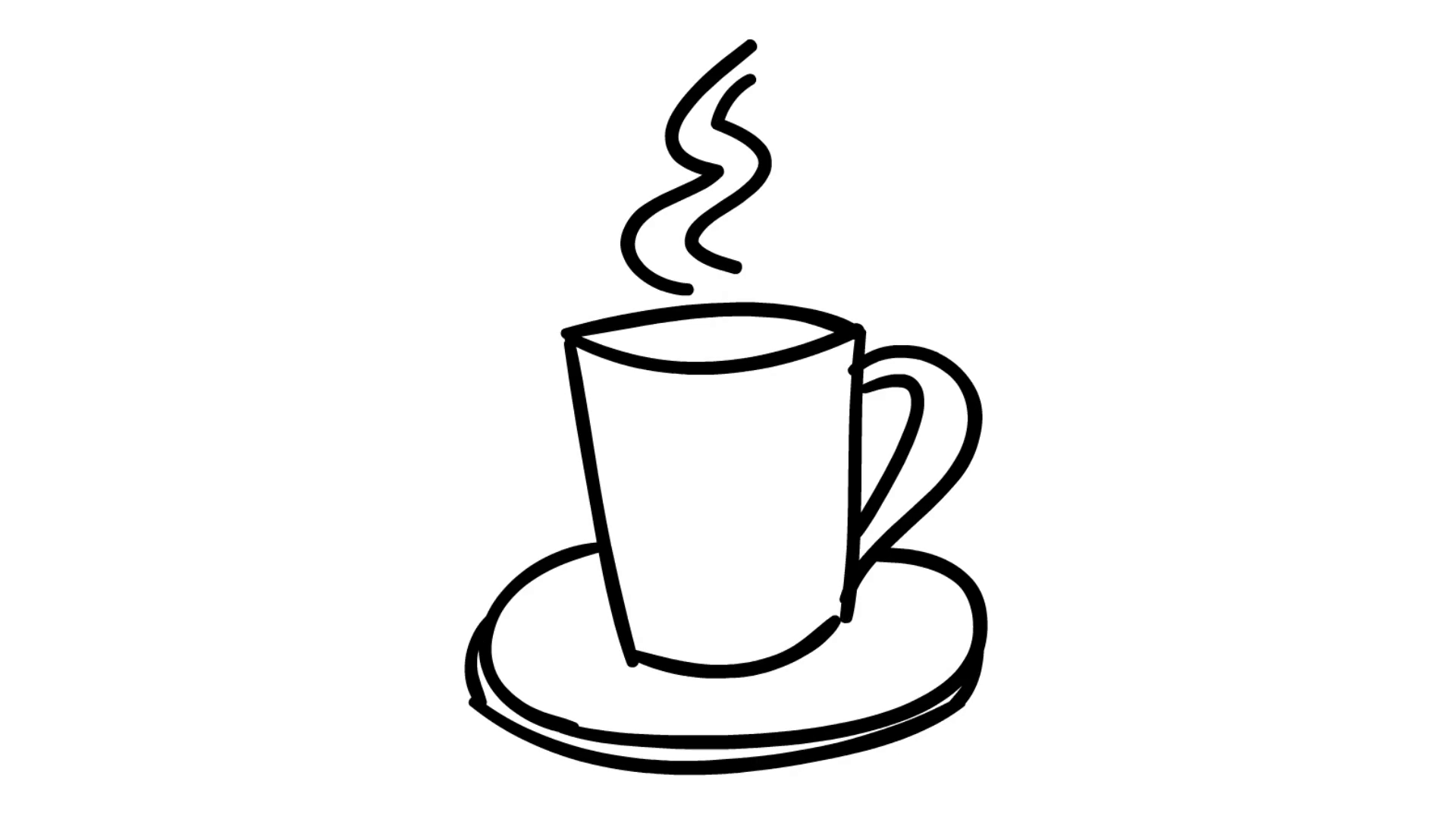 1920x1080 Hot Coffee Tea Cup Line Drawing Illustration Animation Trasnparent