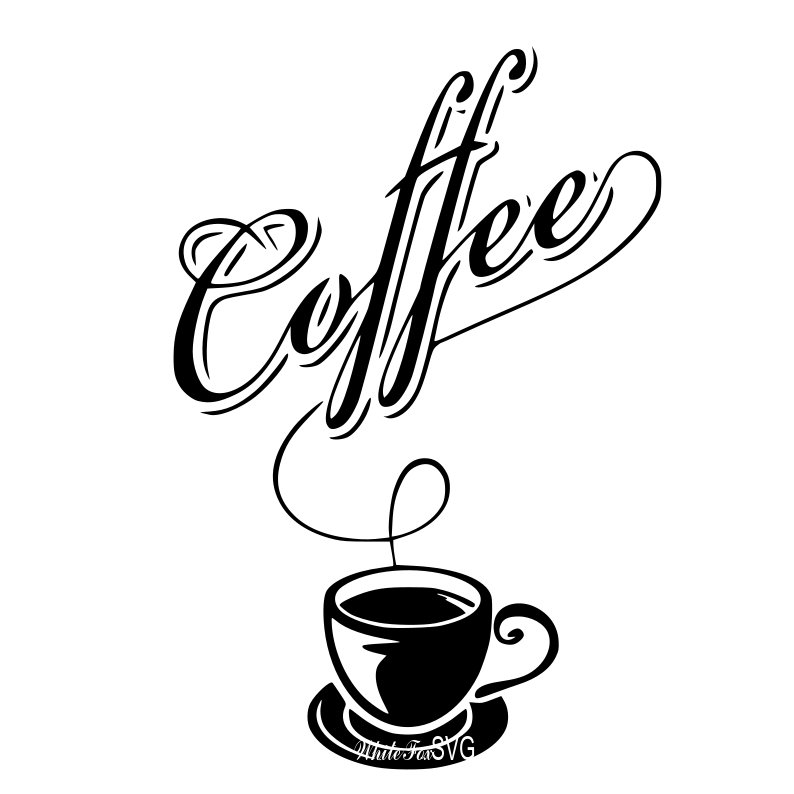 794x794 Hot Coffee With Text Coffee Cup Clip Art Stencil Template Etsy