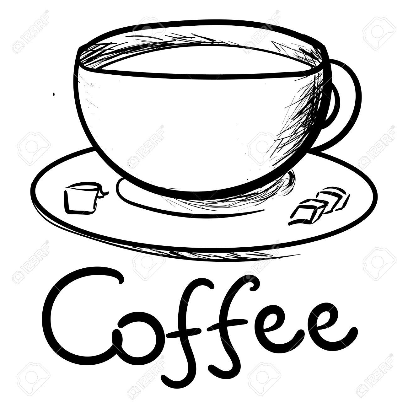 1300x1300 Stock Vector Hand Drawing Coffee Menu Vector Set Ice Coffee Hot