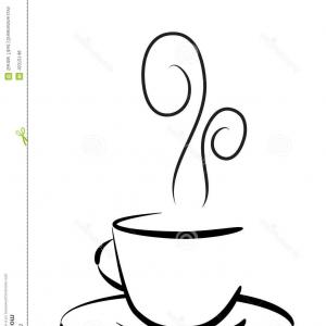 300x300 Vector Hot Coffee Mug And White Background Drawn With Black Pen Gm