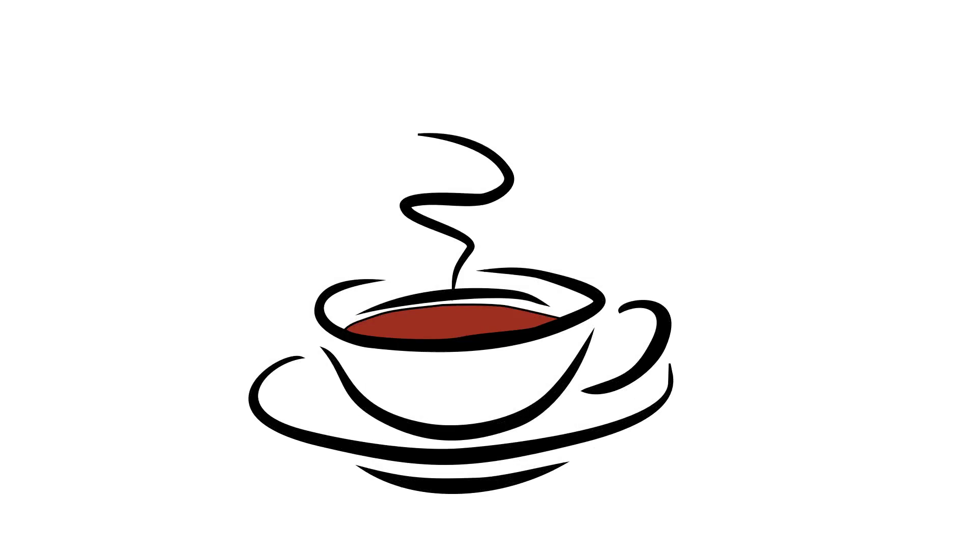 1920x1080 Animated Drawing Of Cup Of Hot Coffee Motion Background