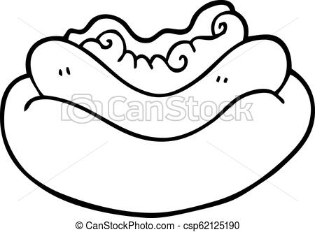 450x332 Line Drawing Cartoon Of A Hotdog