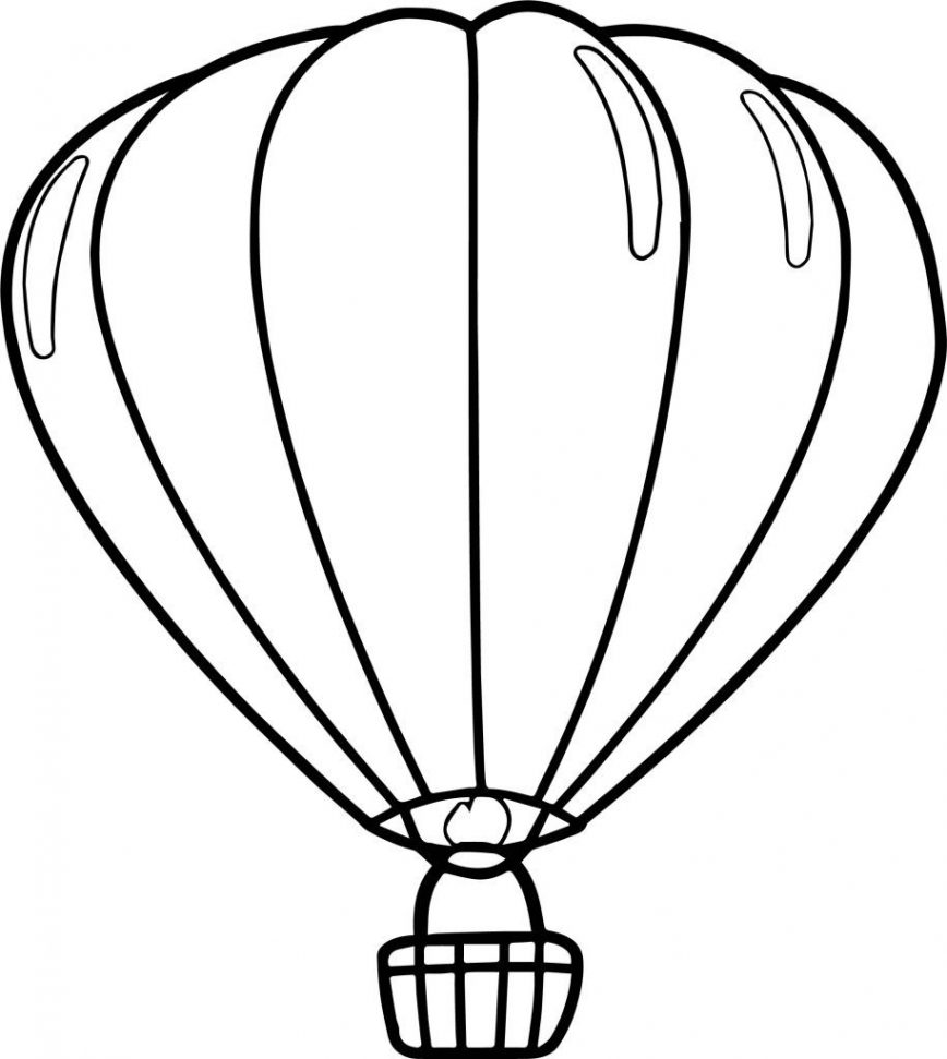 868x971 Drawn Hot Air Balloon Outline