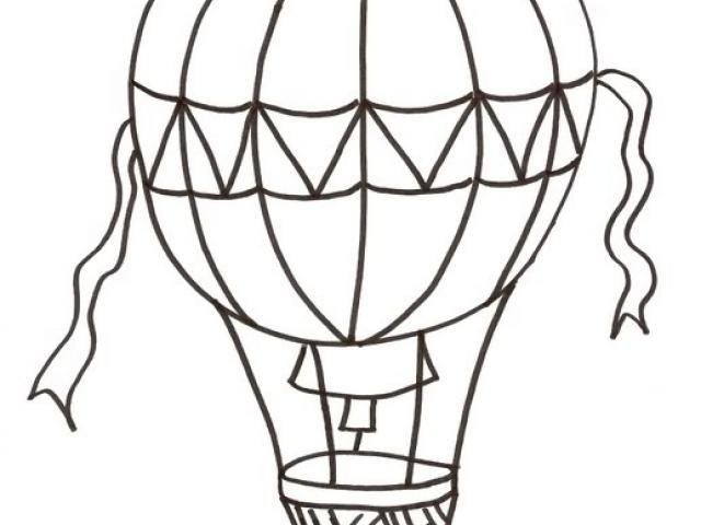 640x480 Hot Air Balloon Clipart Line Drawing