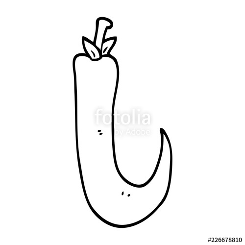 500x500 Line Drawing Cartoon Red Hot Chilli Pepper Stock Image