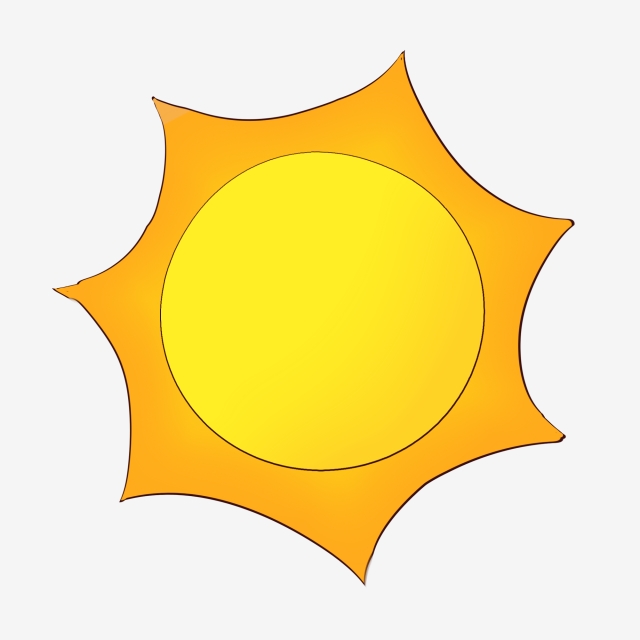 640x640 Cartoon Childrens Drawing Hot Summer Sun, Hot Sun, Big Sun