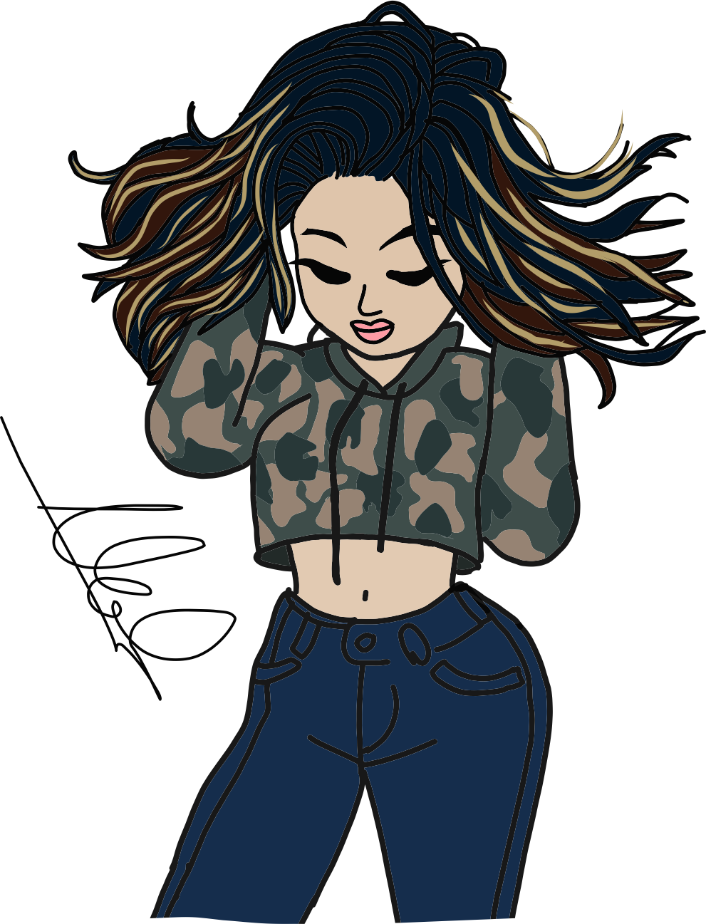 991x1297 Hot Girl Cute Croptops Music Drawing Illustration Freet