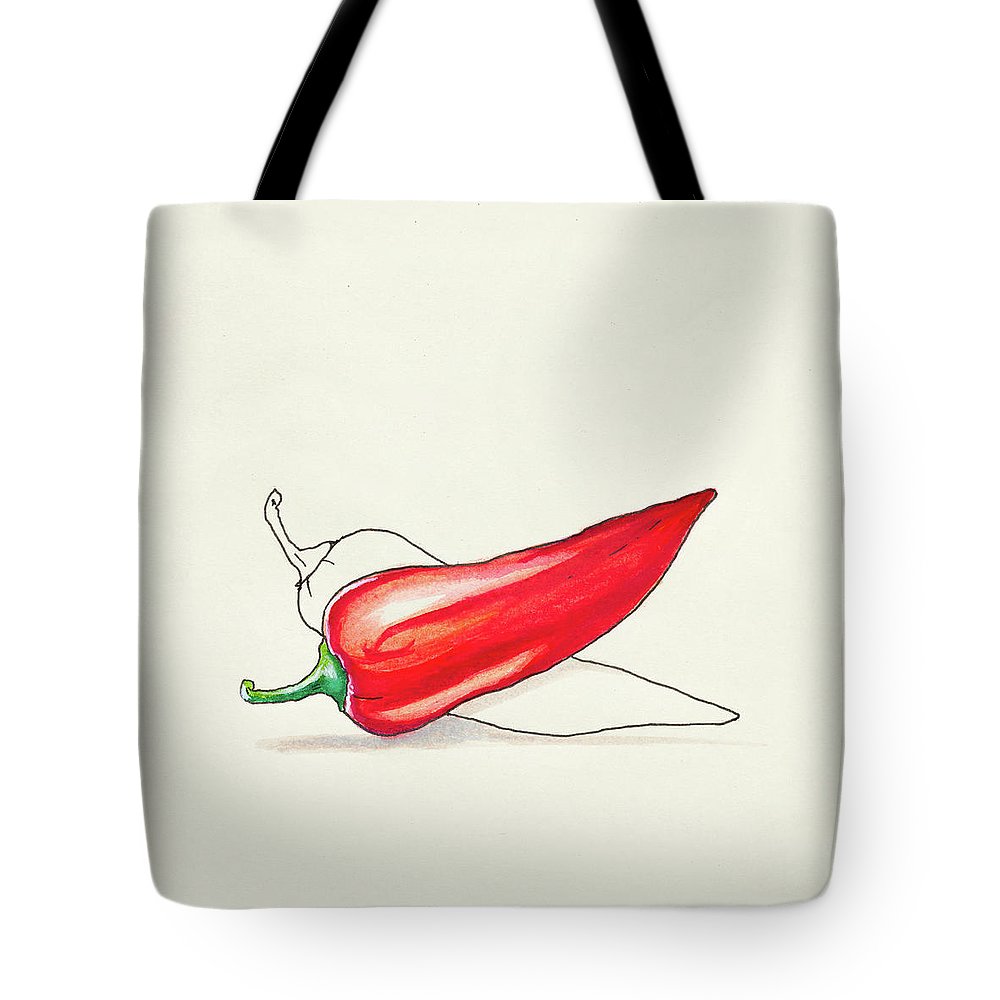 1000x1000 Sketch Drawing Of Red Hot Pepper Tote Bag For Sale