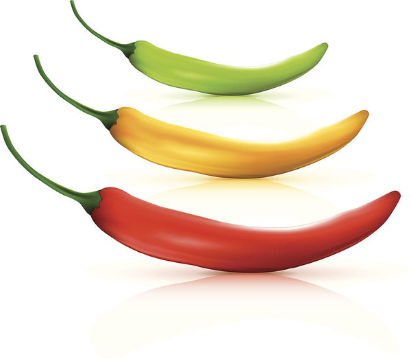 600x523 Three Hot Chili Peppers On White Background Art Print