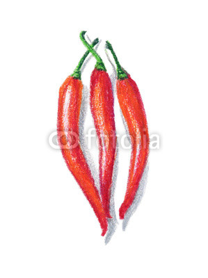 299x400 Three Hot Chili Peppers Color Pencil Drawing Buy Photos Ap