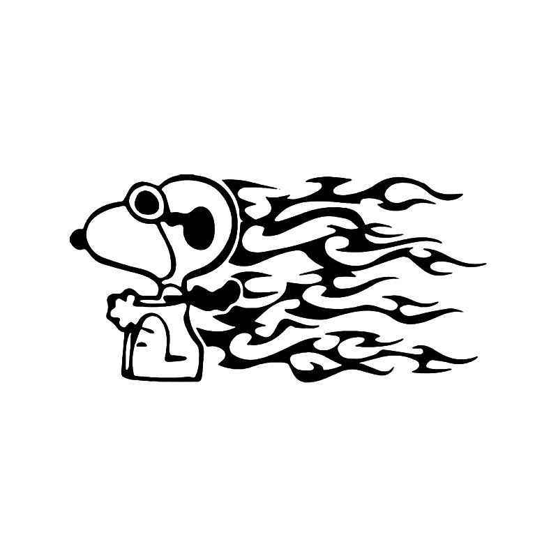800x800 Hot Rod Snoopy Red Barron Flame Vinyl Sticker