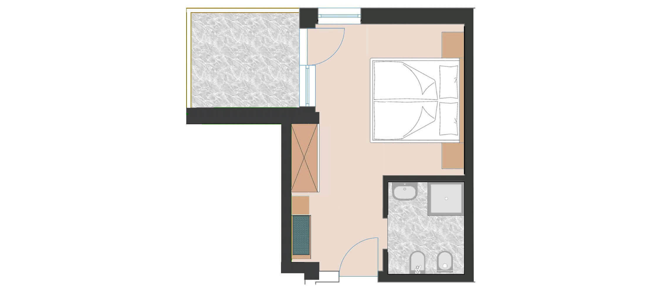 2250x1000 Hotel Flora Double Room With King Size Bed Or Twin Beds