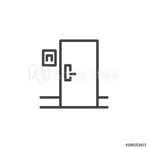 500x500 Hotel Room Door Outline Icon Linear Style Sign For Mobile Concept