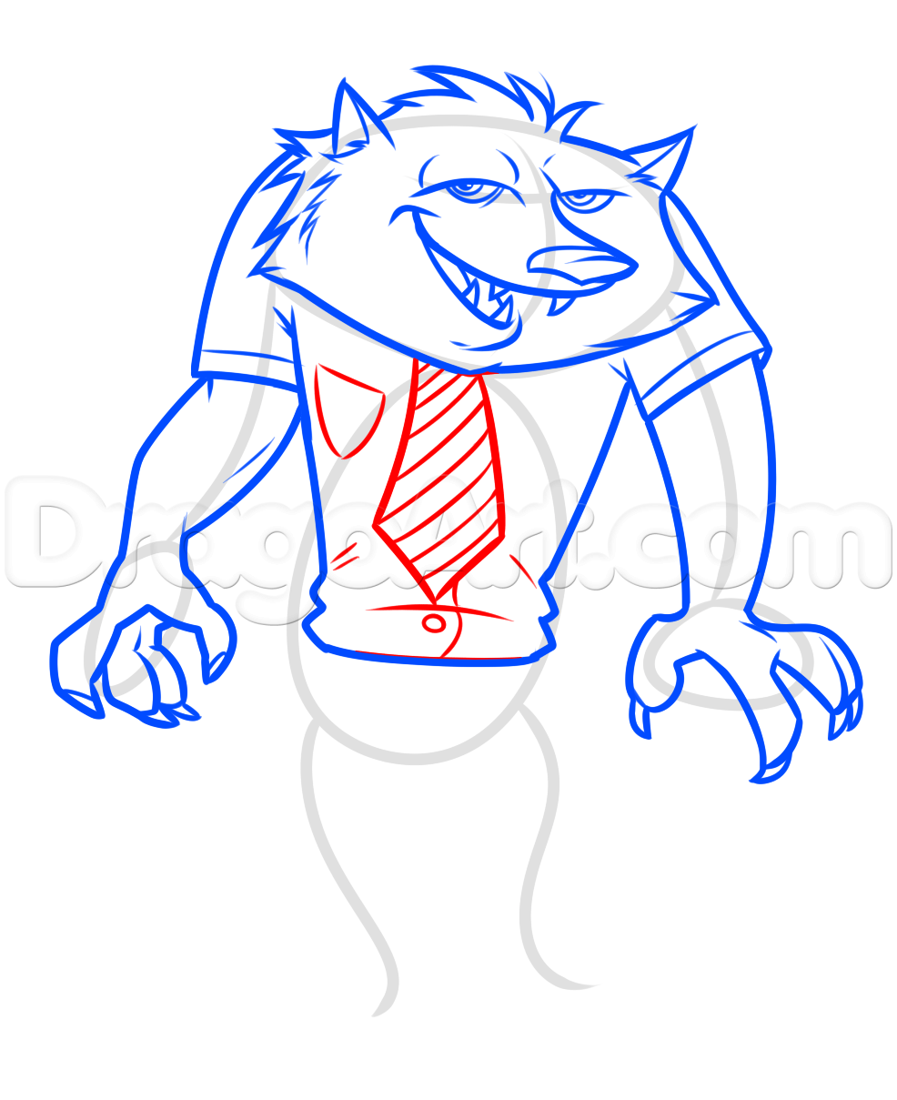 986x1209 how to draw wayne from hotel transylvania, step