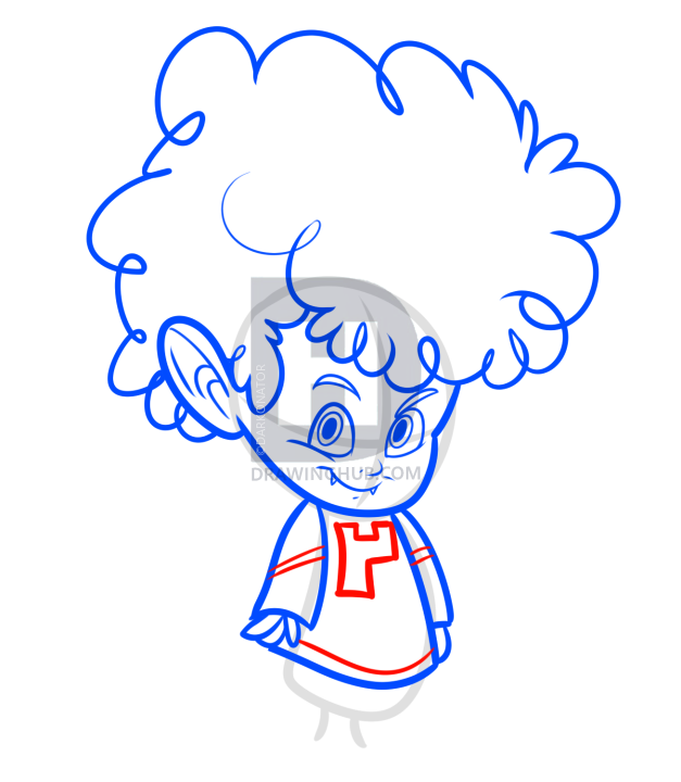 627x720 How To Draw Dennis From Hotel Transylvania, Step