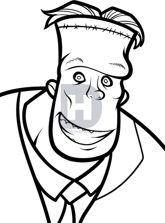 534x720 How To Draw Frank, Frankenstein, Hotel Transylvania, Step