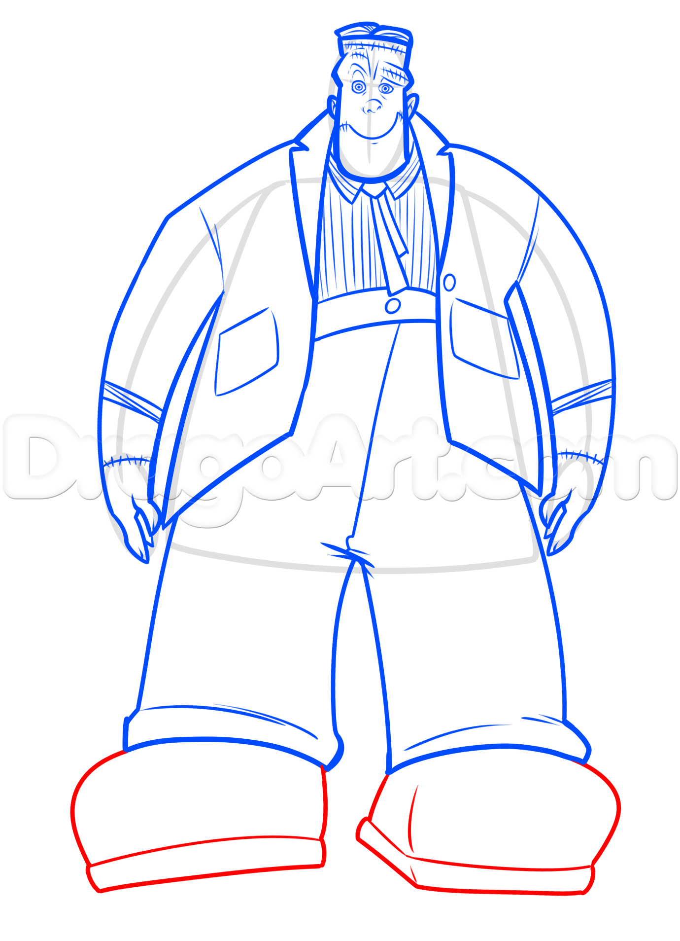 1380x1908 How To Draw Frank From Hotel Transylvania, Step