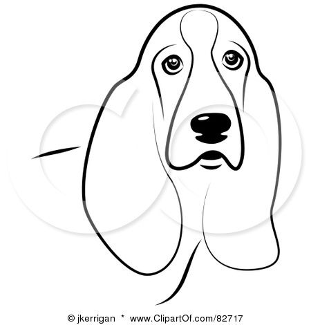 450x470 Basset Hound Outline