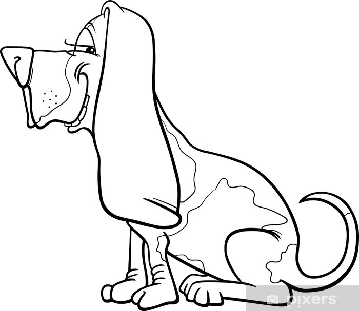 700x607 Basset Hound Dog Cartoon For Coloring Wall Mural We