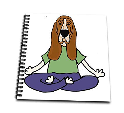 425x386 Funny Cute Basset Hound Dog Yoga Art Drawing