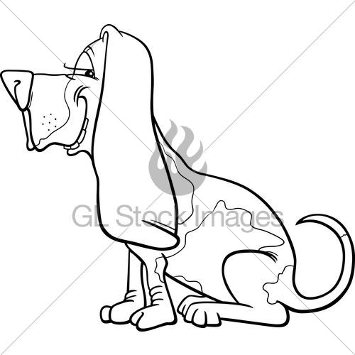 500x500 Basset Hound Dog Cartoon For Coloring Gl Stock Images