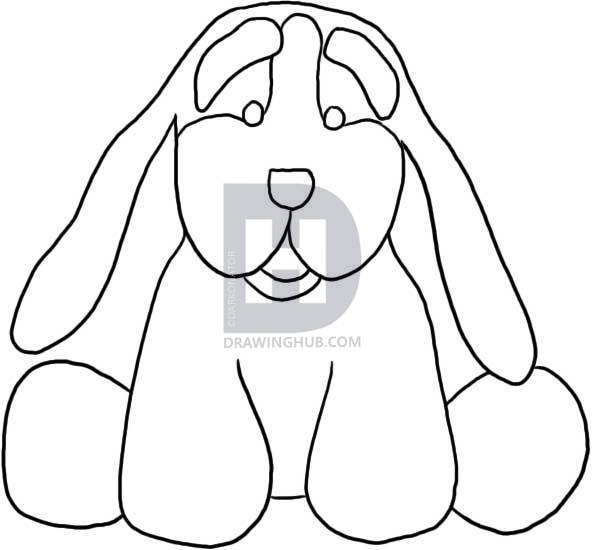 592x550 How To Draw Basset Hound, Step