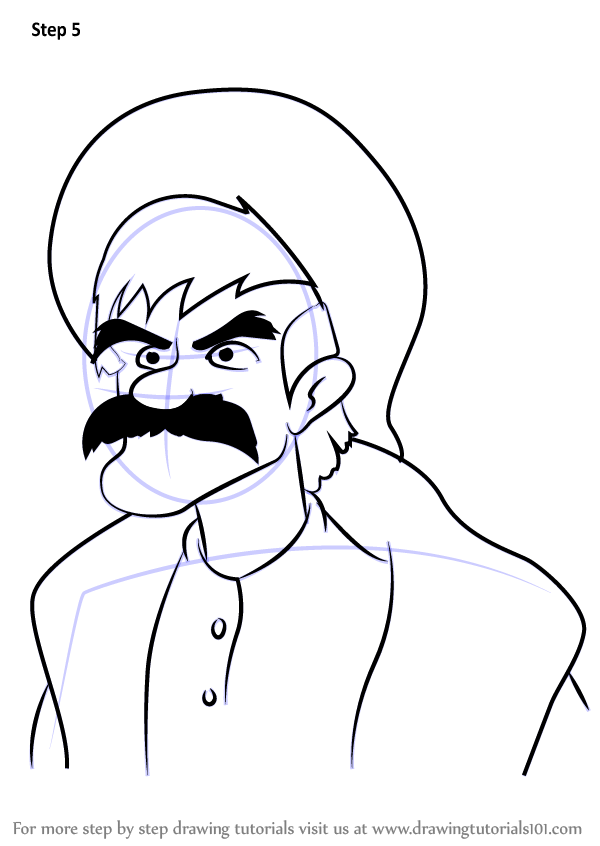 600x846 Learn How To Draw Amos Slade From The Fox And The Hound