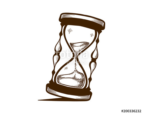 500x401 Hand Drawn Illustration Of Hourglass Vintage Awesome Drawing