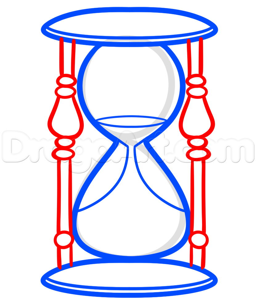 831x980 Hourglass Drawing Lesson, Step
