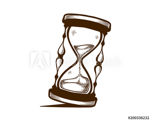 500x401 Hand Drawn Illustration Of Hourglass Vintage Awesome Drawing