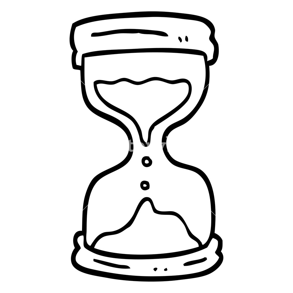 1000x1000 Black And White Cartoon Hourglass Royalty Free Stock Image