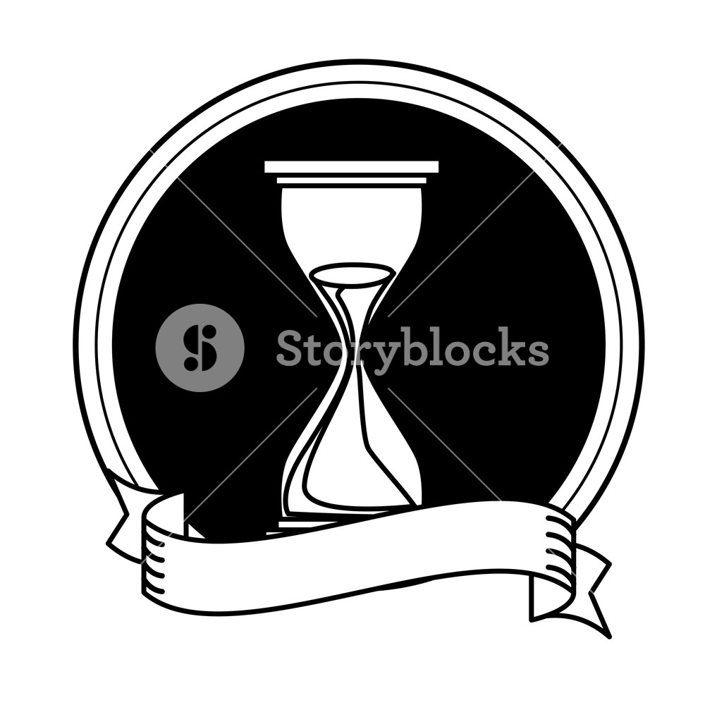 1000x1000 Hourglass Finance Icon Round Icon Drawing In White Background