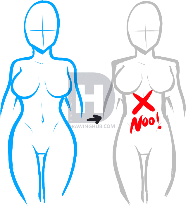 636x705 How To Draw An Anime Body, Step
