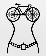 190x228 Bicycle Woman Silhouette Hourglass Figure Baby Bib Spreadshirt