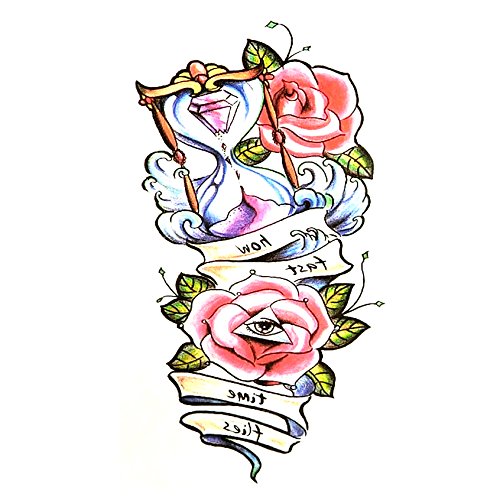 500x500 Oottati Small Cute Temporary Tattoo Hourglass Rose