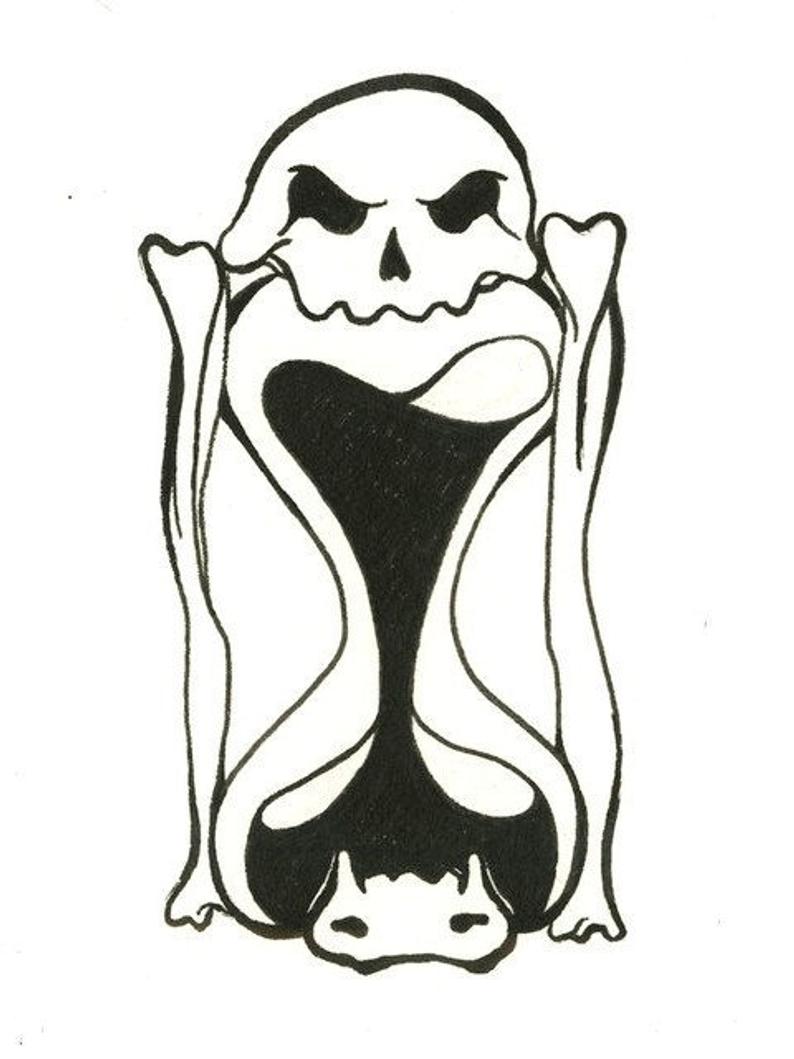 794x1059 Death Black And White Ink American Style Flash Tattoo Design Etsy