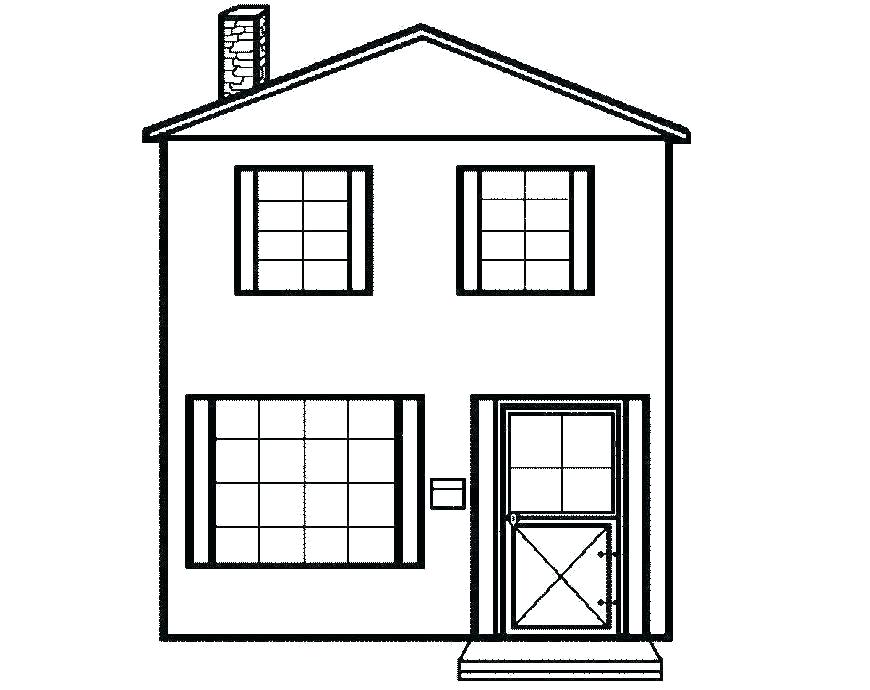 870x690 House Drawing For Colouring