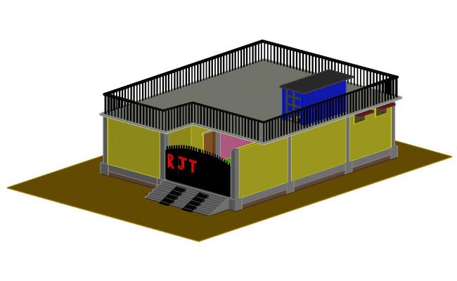 650x400 Single Story House Design Cad Drawing Details Dwg