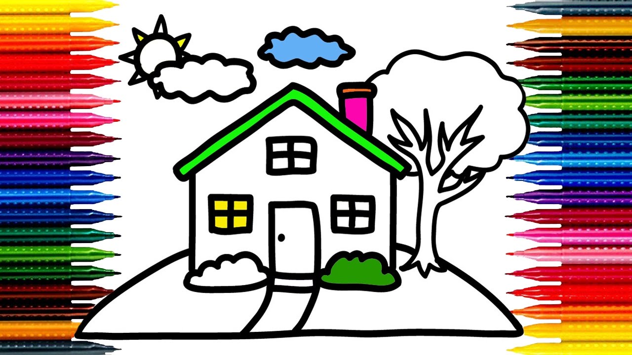 1280x720 Crammed Simple Drawings For Children How To Draw A House Drawing