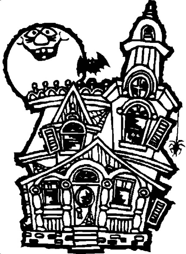600x818 Simple Haunted House Coloring Pages Haunted House Drawing Clipart