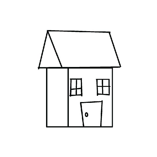 600x600 Drawings Of A House Colonial House Black And White Portrait