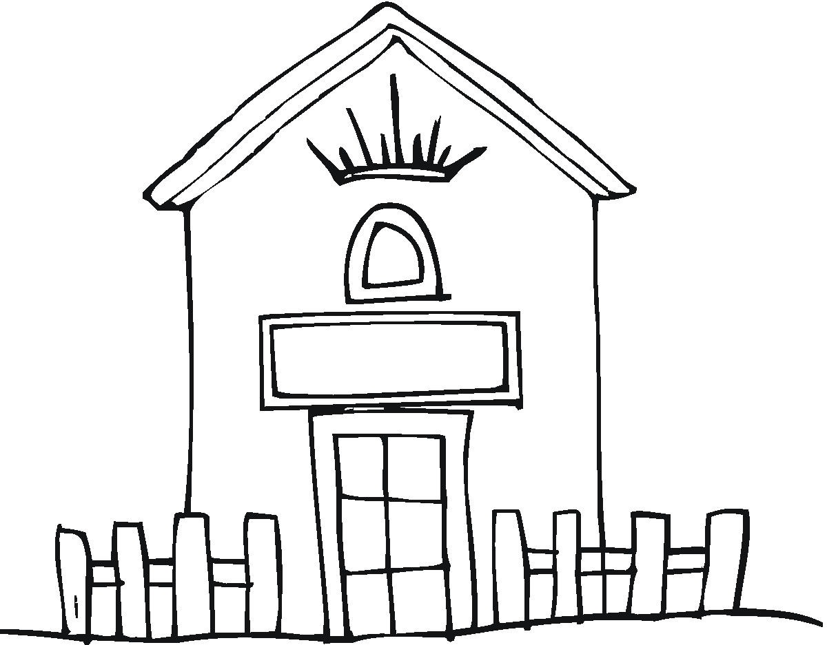 1200x937 House Drawing Black And White For Free Download