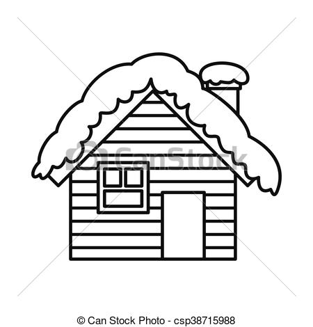 450x470 Snow House Black White Clipart