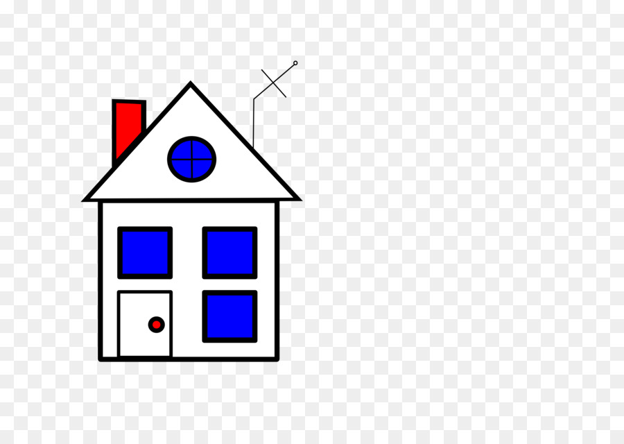 900x640 House, Drawing, Blue, Transparent Png Image Clipart Free Download