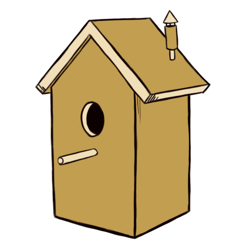500x500 Birdhouse Drawing Color For Free Download