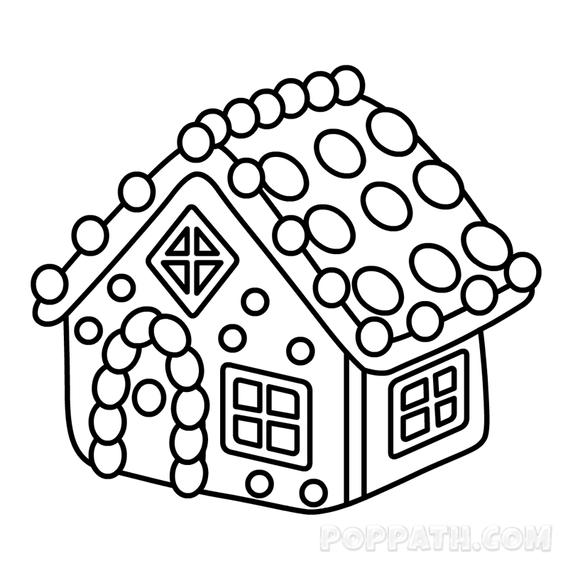 800x800 Gingerbread House Photo Drawing Drawing Skill