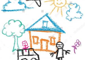300x210 Drawing For Kids House Easy