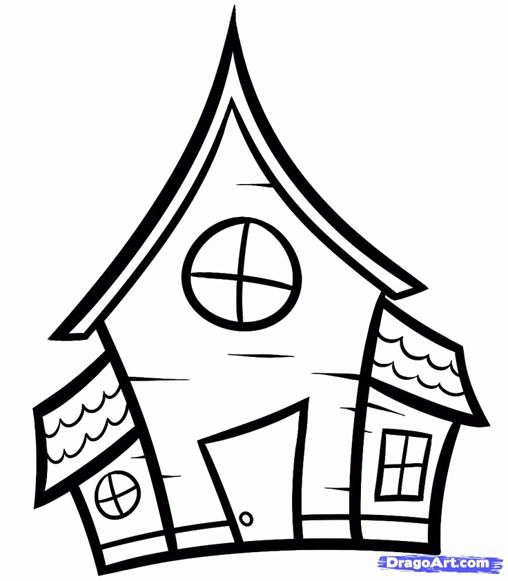 736x843 Haunted House Cartoon Drawing Elegant House Drawing