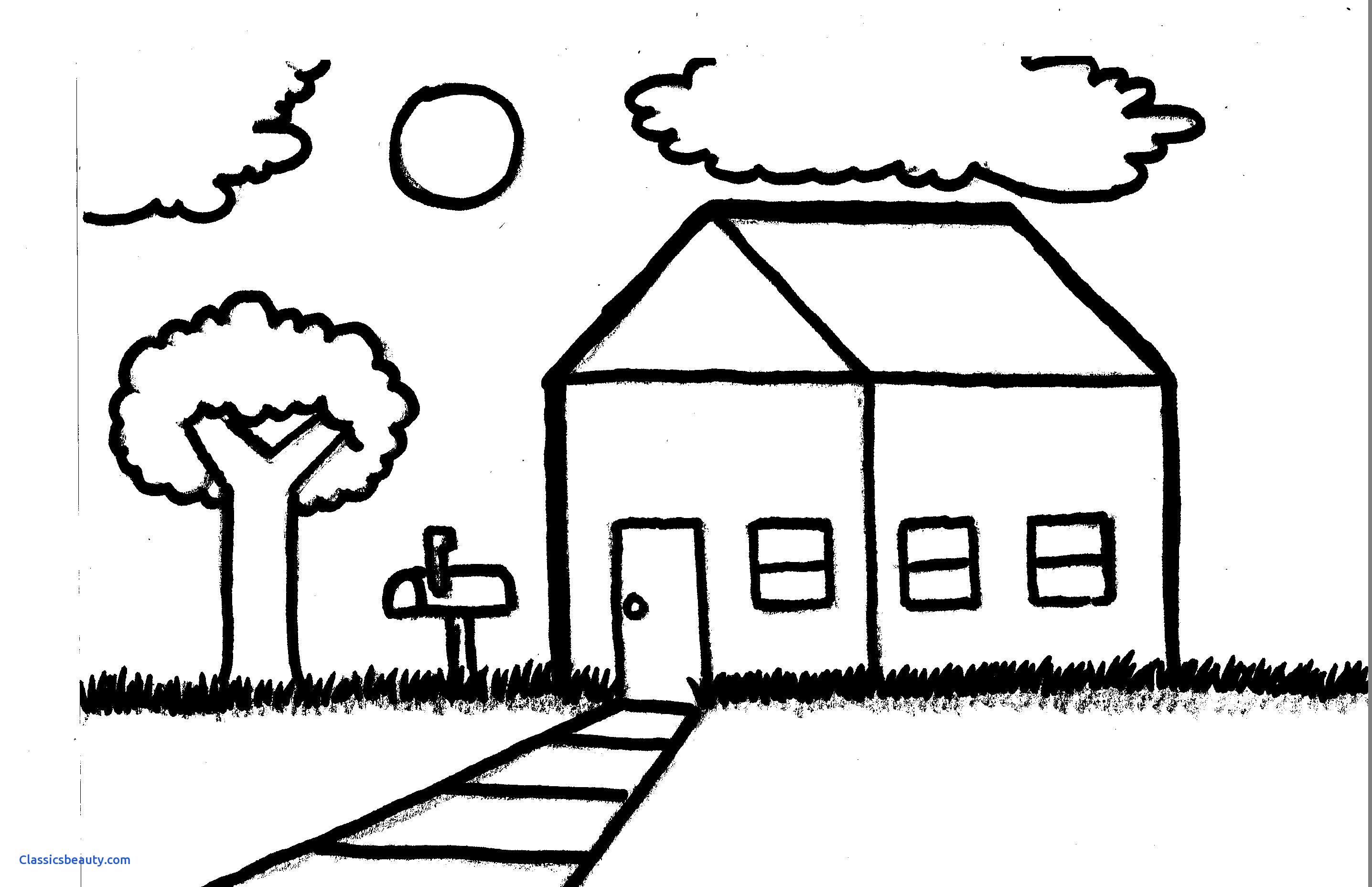 2872x1856 House Drawing Outline For Free Download