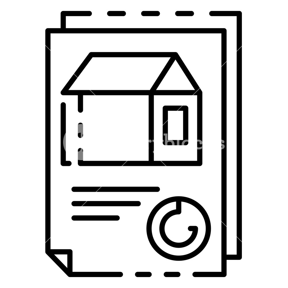 1000x1000 house doc paper icon outline house doc paper vector icon for web